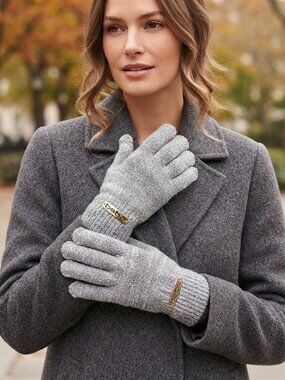 BEBE Gloves  Gray/White with Logo